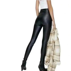 7 For All Mankind Leggings Mob Wife Goth Women S Grunge Y2K Black Faux Leather